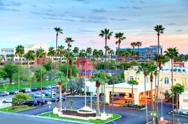 chandler, arizona - phoenix downtown district skyline city stock-fotos und bilder