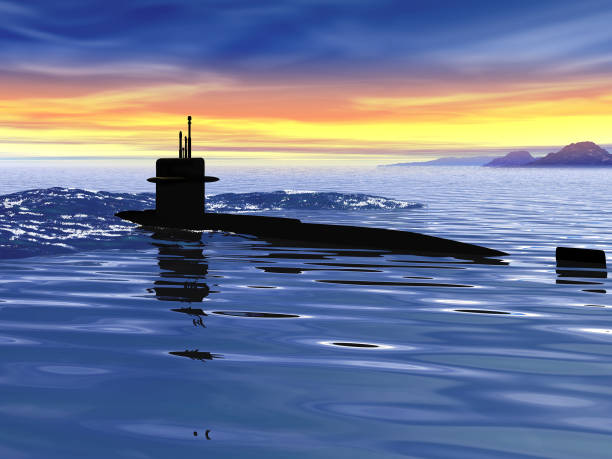 istock Submarine – dawn at sea 1138764129