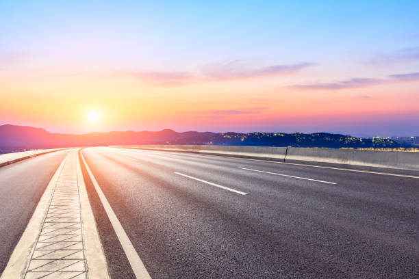 istock Empty asphalt road and beautiful mountain nature landscape 1138765775