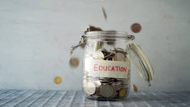 Education concept money jar