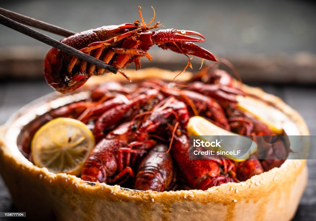 Chinese crayfish Chinese crayfish, spicy crayfish Crayfish - Animal Stock Photo