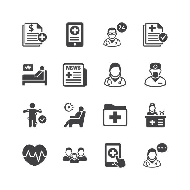 Medical & Health Care Services Icons Hospital - Medical & Health Care Services Icons - Set 2 doctors office stock illustrations