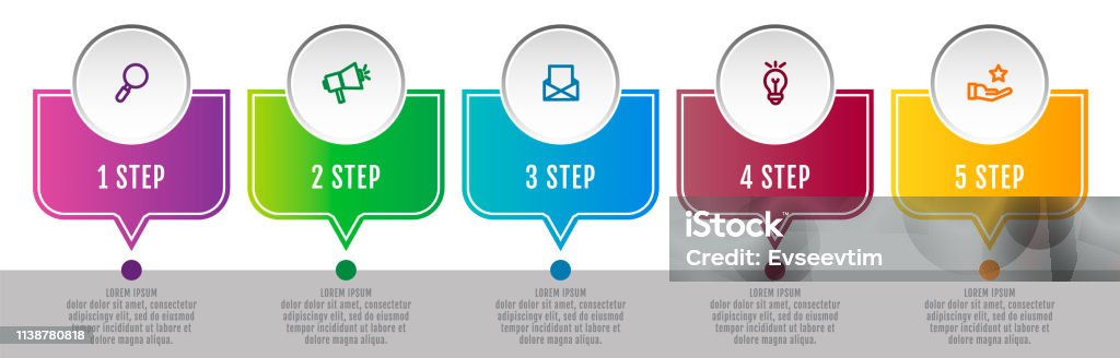 5 Step Visualisation Modern 3d Vector Illustration Data Visualization Infographic Template ...