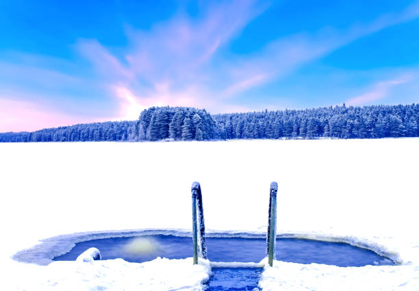 istock Ice swimming place from Kuhmo, Finland. 1138786278
