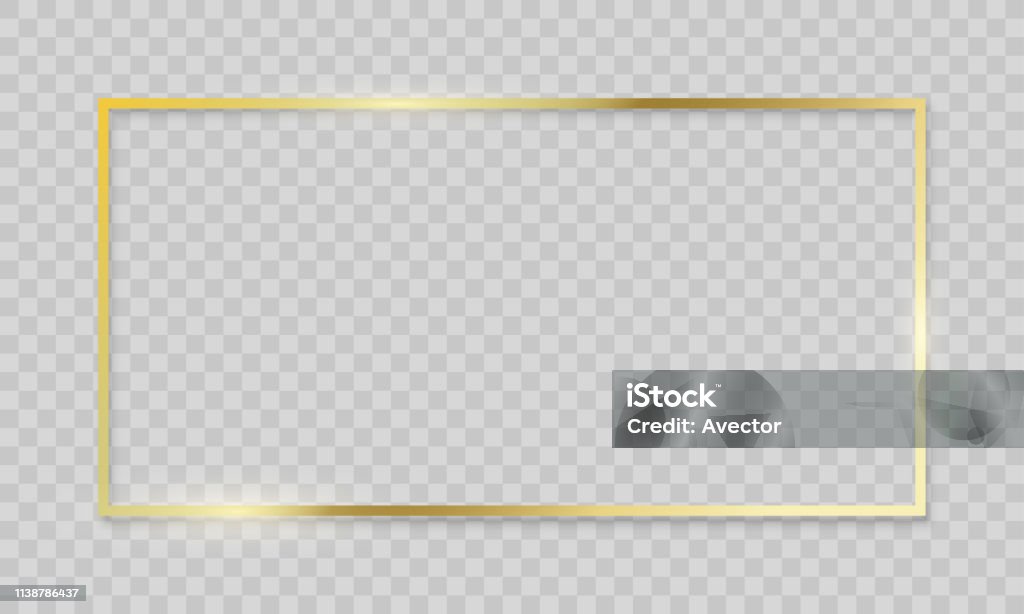 Gold Frame Vector Realistic Golden Border On Transparent Background Wedding  Or Birthday Shiny Glowing Realistic Frame Stock Illustration - Download  Image Now - iStock
