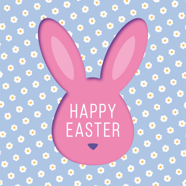 Easter card with bunny rabbit frame. Easter card with bunny rabbit frame - Illustration bunny ear stock illustrations
