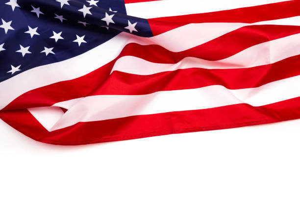 istock american flag isolated on white background - Image 1138788182