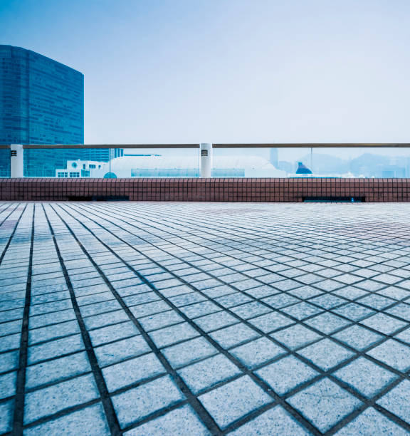 istock empty promenade by victoria harbor,Hong Kong 1138788563
