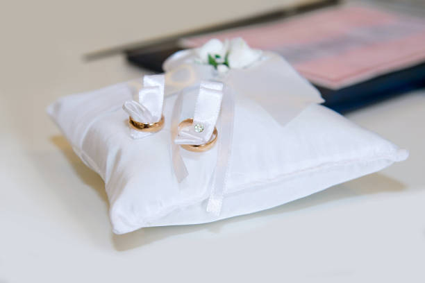 istock Wedding rings on the pillow. 1138792655