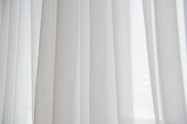 istock Background of the white cloth curtains on the window. 1138793833