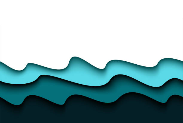 istock Trendy abstract card with seamless wave border papercut for decoration design. Abstract repeat background.  Cover layout template. Vector backdrop. 1138793984