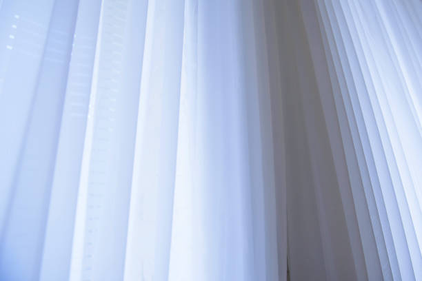 istock Background of the white cloth curtains on the window. 1138794055