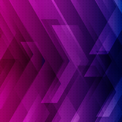 Abstract blue, purple and pink tech background with big arrows sign digital and stripes technology concept. Space for your text. Vector illustration