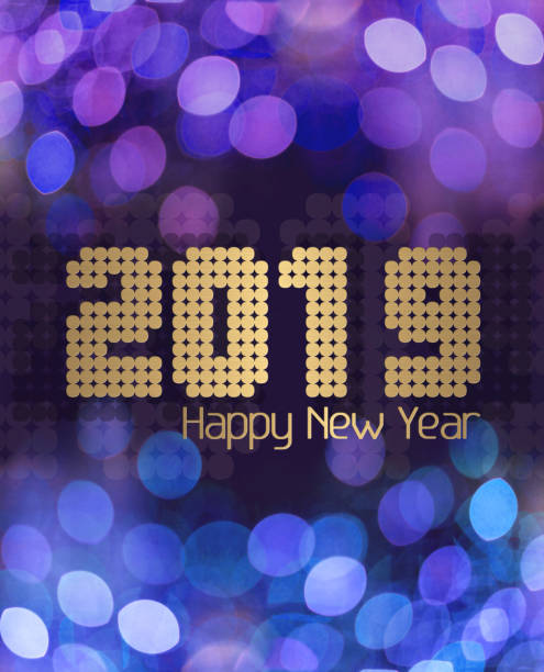 istock Blue glittery Happy New Year 2019 1138795511