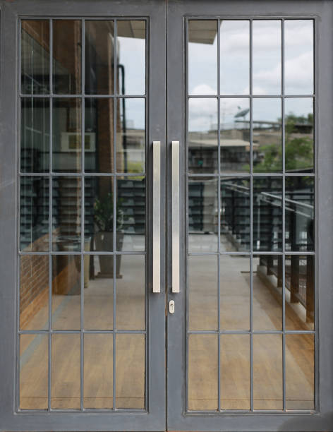 istock Close-up glass door of cafe. Front view. 1138803608