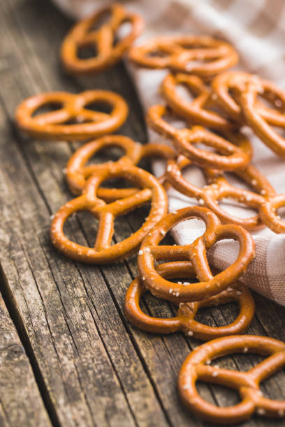 istock Salted mini pretzels snack. 1138806192