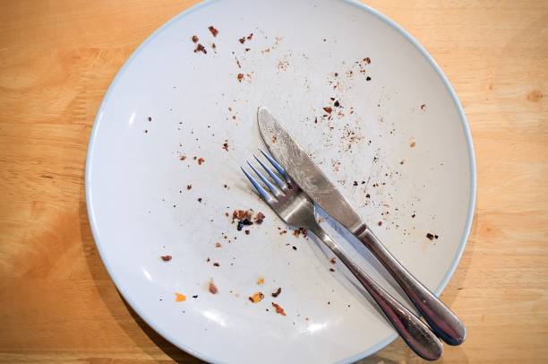 istock Empty plate of food with and knife and fork 1138806283