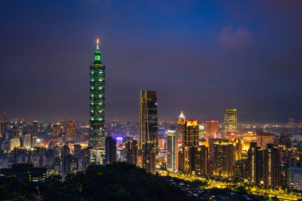 istock Taipei skyline at twilight time. 1138807760