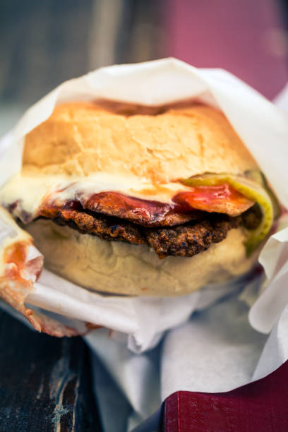 istock Fresh Fast Food Burger Outdoors 1138811233