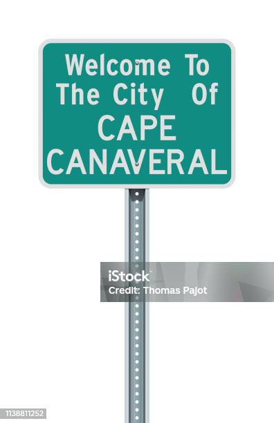 City Of Cape Canaveral Road Sign Stock Illustration - Download Image Now - Advice, Air Force, Arrival