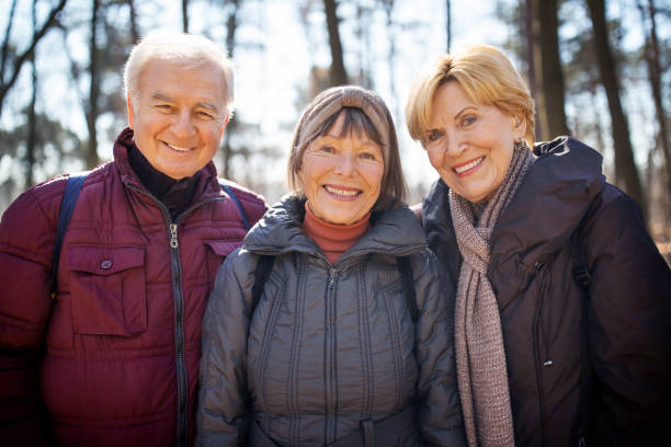 istock Senior friends on a nature hike 1138813726