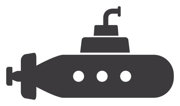 stockillustraties, clipart, cartoons en iconen met onderzees icoon - onderzeeër