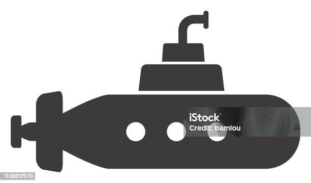 Submarine Icon - Arte vetorial de stock e mais imagens de Submarino - Veículo Aquático - Submarino - Veículo Aquático, Ícone, Apontar