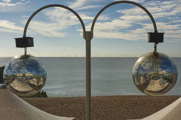 istock Mirror balls on Brighton beach, England 1138821433