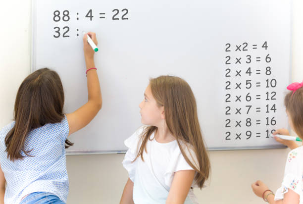 Children in Arithmetic School stock photo