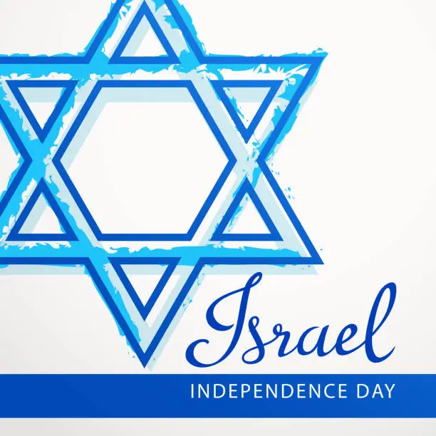 Vector illustration of Israel Independence Day David Star