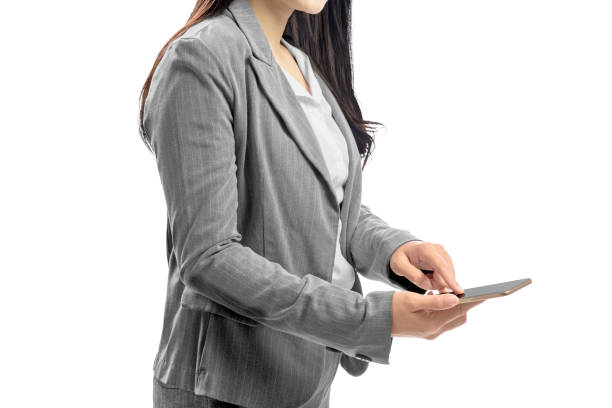 istock Business woman touch the mobile phone screen 1138827921
