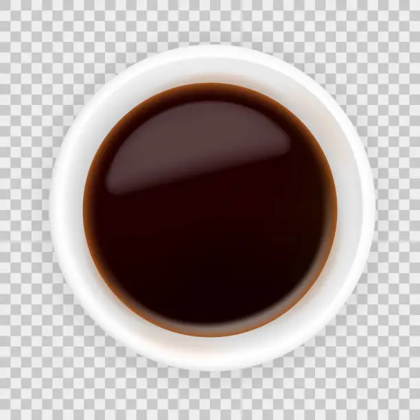 Vector illustration of Realistic soy sauce in a bowl