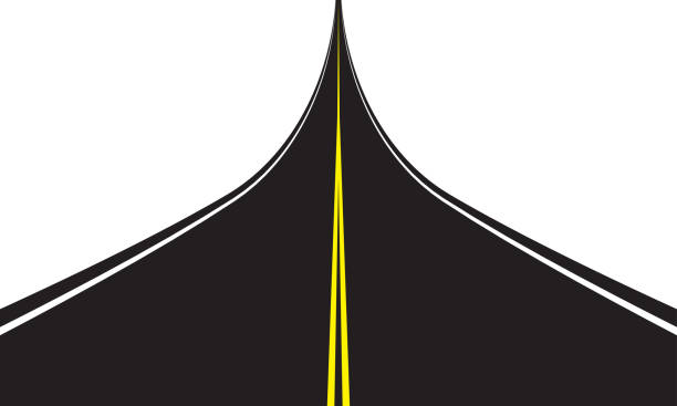 ilustrações, clipart, desenhos animados e ícones de estrada asfaltada isolada no fundo branco. ilustração do vetor da estrada. - concrete curve highway symbol