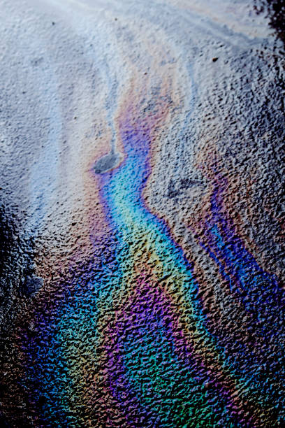 istock Oil slick on the asphalt 1138839008