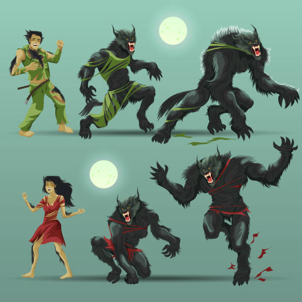 Man And Woman Werewolf Set Stock Illustration - Download Image Now -  Spooky, Horror, Monster - Fictional Character - iStock