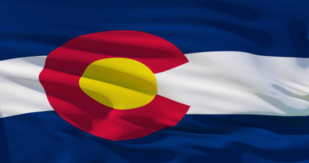 istock Colorado flag on fabric texture, 3d realistic illustration covers whole frame. High quality, good detalisation 1138847239