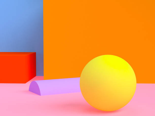 istock Colorful 3d Minimalist geometrical abstract background ,3D render. 1138847349