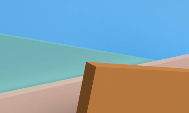 istock Cube 3d Minimalist geometrical abstract blue background, pastel colors, 3D render. 1138847352