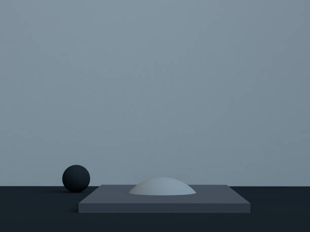 istock Dark scene 3d Minimalist geometrical abstract background, 3D render. 1138847394