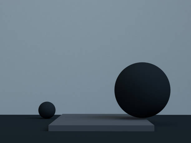 istock Dark scene 3d Minimalist geometrical abstract background, 3D render. 1138847397