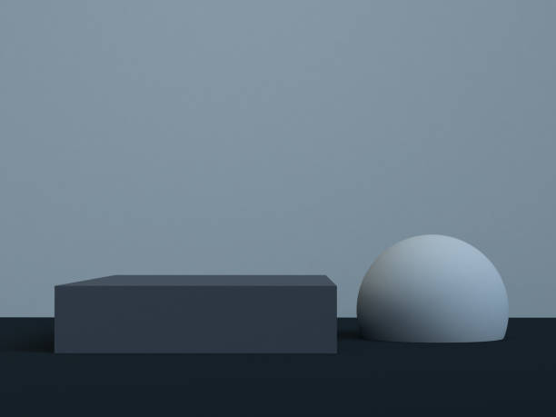 istock Dark scene 3d Minimalist geometrical abstract background, 3D render. 1138847473