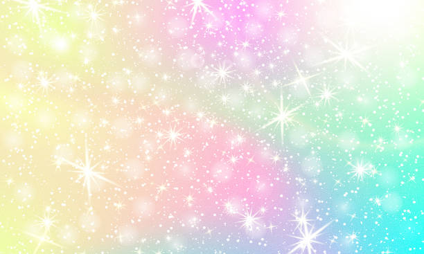 Unicorn Rainbow Background Holographic Sky Stock Illustration - Download  Image Now - Princess, Backgrounds, Pink Color - iStock