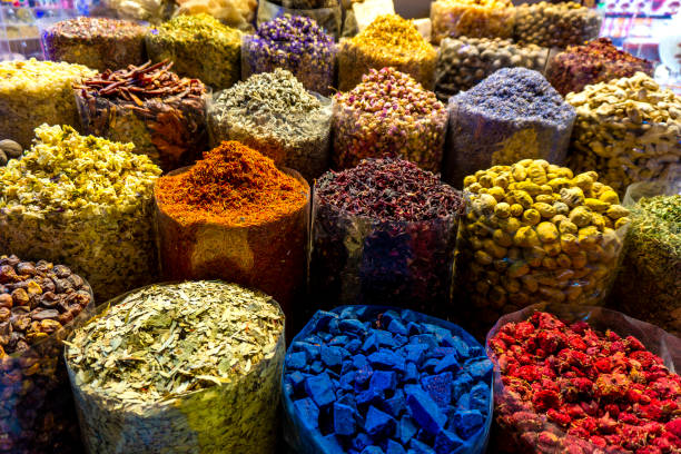 istock Colorful different spices in the spice market souk in old Dubai 1138850659