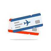 istock Blue and red air tickets 1138855352