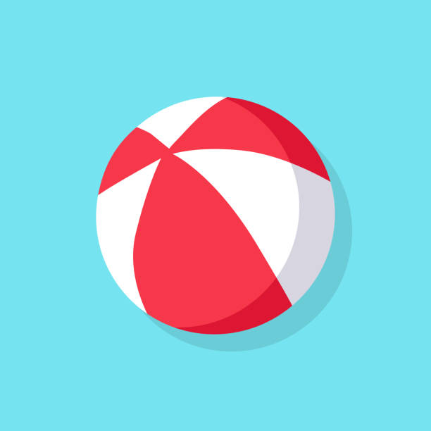 ilustrações, clipart, desenhos animados e ícones de esfera de praia colorida - beach ball ball sphere red