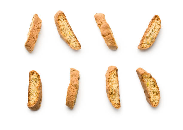 sweet cantuccini biscuits. italian biscotti. - biscotti imagens e fotografias de stock