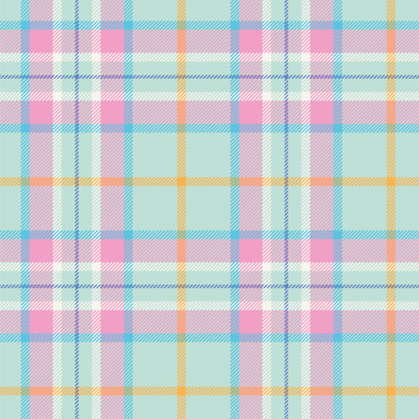 illustrazioni stock, clip art, cartoni animati e icone di tendenza di colori pasqua tartan motivo senza cuciture - peach fruit backgrounds textured