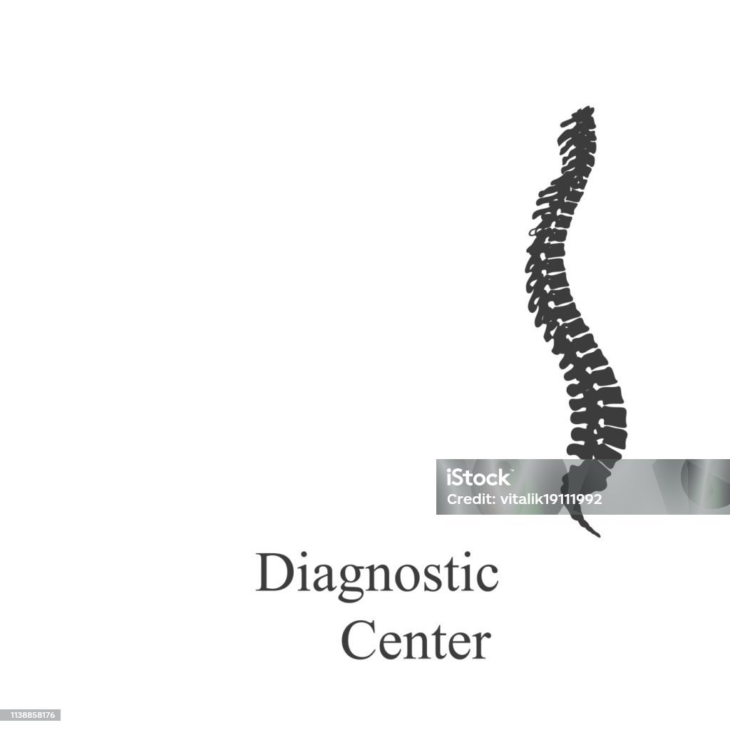 Silhouette spine diagnostic on a white background Silhouette spine diagnostic on a  white background Abstract stock vector