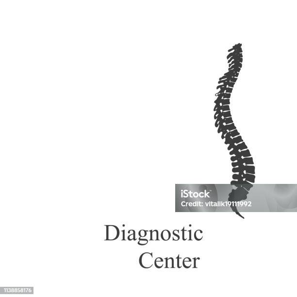 Silhouette Spine Diagnostic On A White Background Stock Illustration - Download Image Now - Abstract, Analyzing, Anatomy