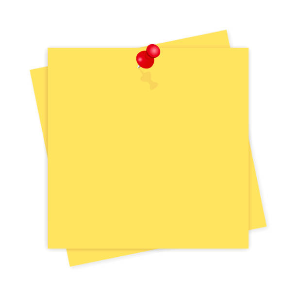 Yellow Paper Reminder With Shadow On White Background Stock Illustration -  Download Image Now - iStock